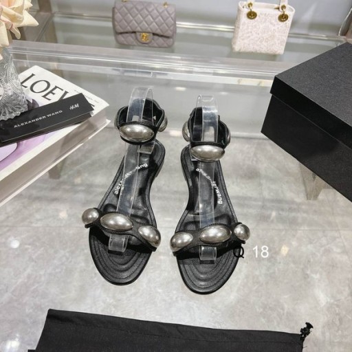 Alexander Wang Women's Dome Flat Leather Sandals In Black