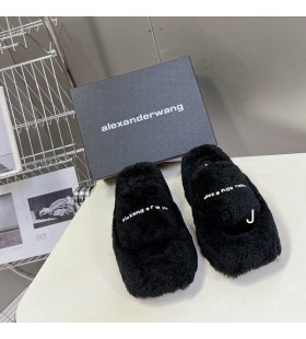 Alexander Wang Women's Chunky Platform Slides With Logo In Black Outlet