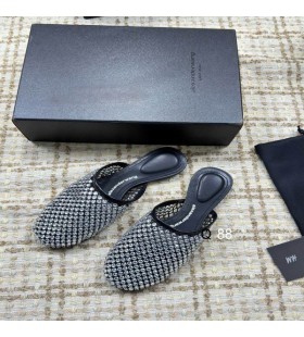 Alexander Wang Women's Sandals With Rhinestones In Black/Silver