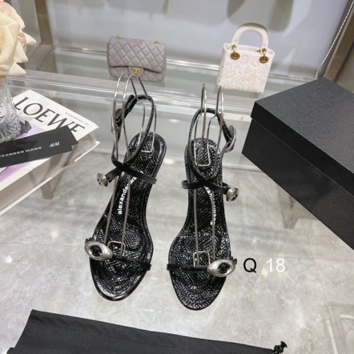 Alexander Wang Mulheres 7cm Cúpula 105 Serpente de Água de Tiras de Sandália Em Preto