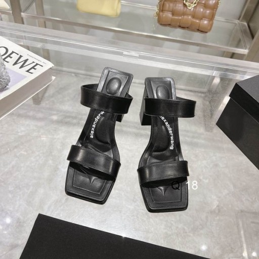 Alexander Wang Mulheres 8cm de Tiras Praça-toe de salto Alto Sandálias Em Preto