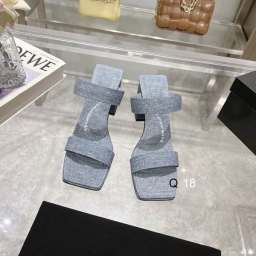 Alexander Wang Mulheres 8cm de Tiras Praça-toe de salto Alto Sandálias Jeans