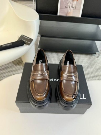 Alexander Wang Mulheres Marrom Carter Meados de Calcanhar Lug Loafer Em Couro