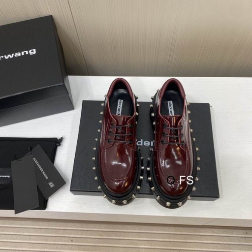 Alexander Wang Mulheres Carter Couro Plataforma Sapatos Com Rebites, Na Borgonha