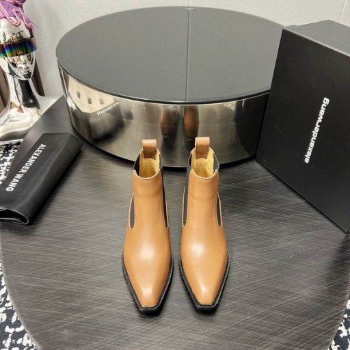 Alexander Wang Mulheres Liso Liso botins em pele Bege