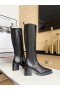 Alexander Wang Mulheres de Preto Zip Botas de cano Alto Com o Bloco de Calcanhar Em Couro