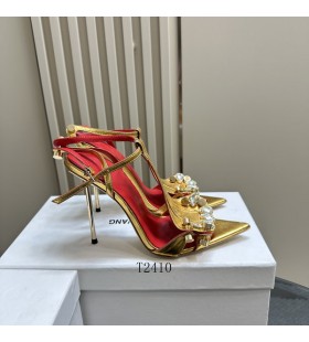 Alexander Wang Mulheres de Salto Alto e Sandálias Com Strass Em Ouro Amarelo