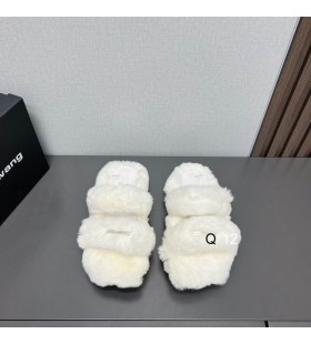 Alexander Wang Mulher de Jay Pele do Coelho Plataforma de Slides Em Branco