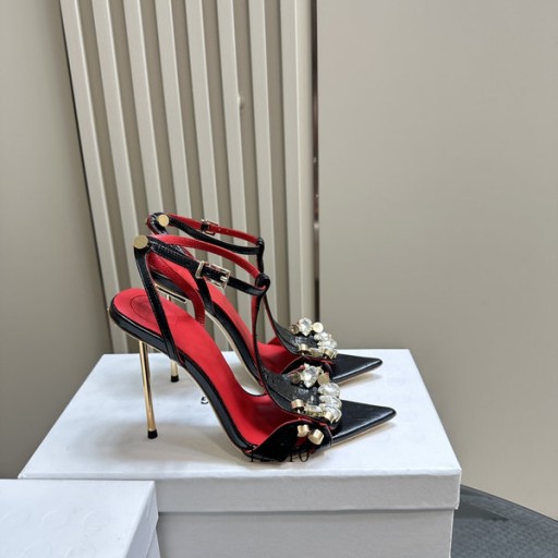 Alexander Wang Női Magas Sarkú Szandál Strassz Fekete