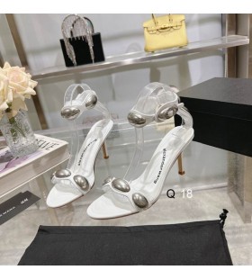 Alexander Wang Női 7cm Kupola Bőr Magas sarkú Szandál Fehér