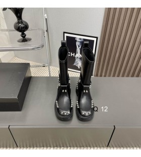 Alexander Wang Női Fekete Kivert a Közepén Borjú Bőr Csizma