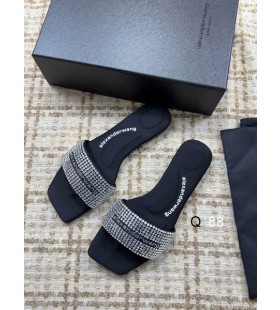 Alexander Wang Mban Dubh Satin & Crystal Hotfix Vy Sandals