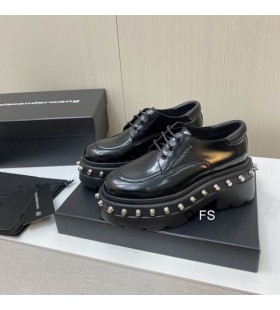 Alexander Wang Mban Carter Ardán Leathar Loafers Le Seamanna Dubh