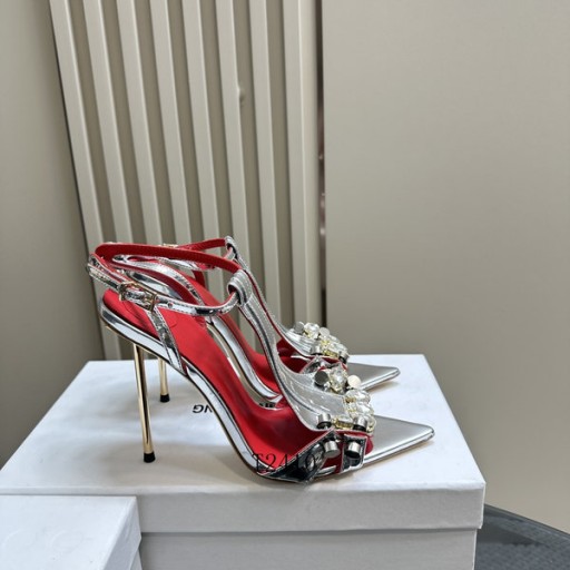 Alexander Wang Donna col Tacco Alto Sandali Con Strass In Argento