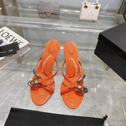Alexander Wang Kvinne 7cm Dome 105 Vann Slange Strappy Skyv Sandal I Orange