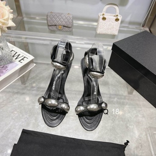 Alexander Wang Kvinne 7cm Dome Skinn med Høy hæl Sandaler Svart