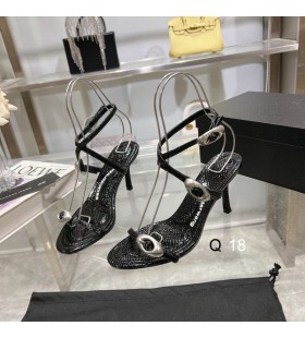 Alexander Wang Kvinne 7cm Dome 105 Vann Slange Strappy Sandal I Svart