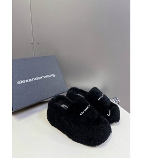 Alexander Wang Kvinne Chunky Plattform Lysbilder Med Logo I Svart Outlet
