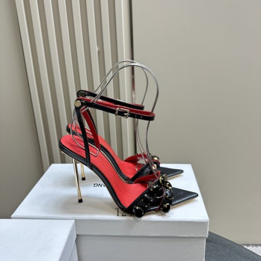 Alexander Wang Femei din Piele de Curea Glezna Subliniat Toe Stilet Sandale În Negru