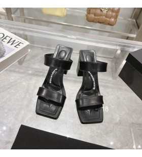 Alexander Wang Femei 8cm Strappy Pătrat-toe Sandale cu toc Înalt, În Negru