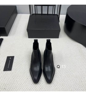 Alexander Wang Femei Negru Chelsea Mid-Toc Glezna Cizme Din Piele