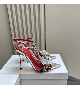 Alexander Wang Žien Vysoké Podpätky Sandále S Kamienkami V Striebornom