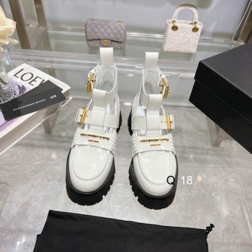 알렉산더 왕 여자의 카터 상자 스트랩이 발목에 부츠 화이트