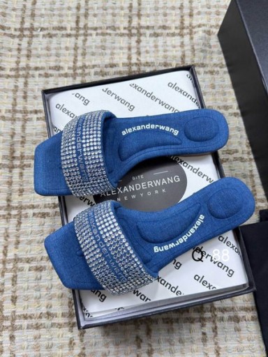 Ženske sandale Alexander Wang od plavog satena i kristala Navrat-Vy