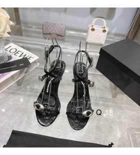 Ženske sandale Alexander Wang s remenom 7 cm Dome 105 Water Snake Crne boje