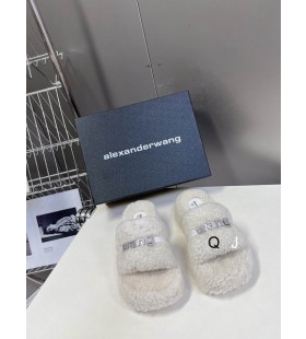 Jeftin Ženske japanke na masivnoj platformi Alexander Wang Sa logom Bijele boje