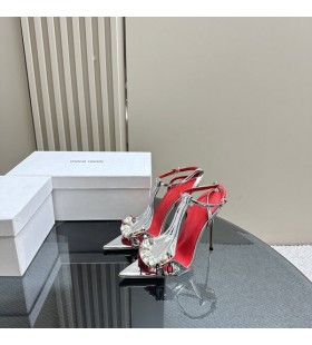 Ženske sandale Alexander Wang Na visoku petu cipele Sa štrasom srebrne boje