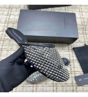 Ženske sandale Alexander Wang Sa štrasom Crna/bež boje