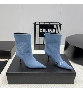 Alexander Wang Kvinnors Delphine Mitten av Kalv Stövlar I Denim