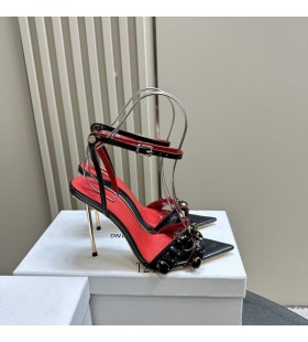 Alexander Wang Kvinnors Läder Vrist Stropp Stiletto Spetsig Tå Sandaler I Svart