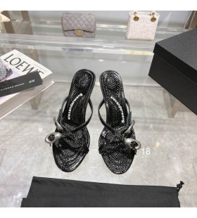 Alexander Wang Dámské 7cm Dome 105 Vodního Hada Strappy Slide Sandály V Černé barvě