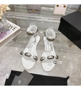 Alexander Wang dámská Kopule Ploché Kožené Sandály V Bílé barvě