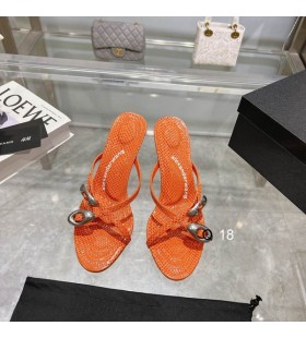 Alexander Wang Kvinders 7cm Dome 105 Vand Slange Strappy Slide Sandal I Orange