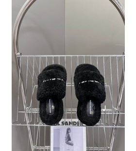 Alexander Wang Kvinder er Chunky Platform Dias Med Logo I Sort Salg