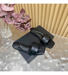 Alexander Wang Kvinders Vy Slide Sandaler I Sort Lammeskind