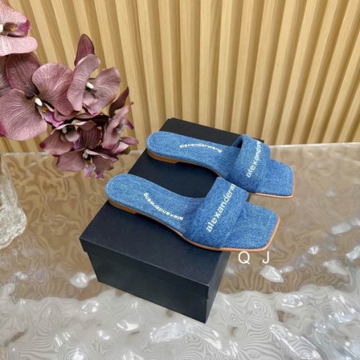 Alexander Wang Vrouwen Vy Slide Sandalen In Blauw Denim