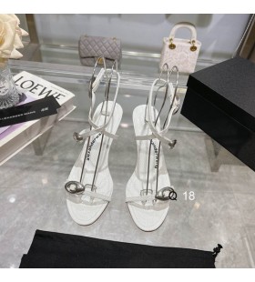 Alexander Wang Vrouwen 7cm Dome 105 Water Slang Strappy Sandaal In het Wit