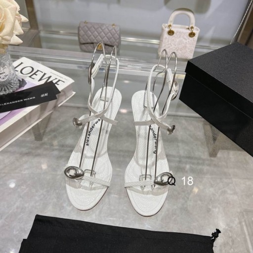 Alexander Wang Naisten 7cm Dome 105 Vesi Käärme Strappy Sandaali Valkoinen