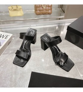 Alexander Wang Naisten 8cm Strappy Square-toe korkeakorkoiset Sandaalit Musta