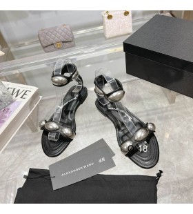 Alexander Wang Naisten Dome Tasainen Nahka Sandaalit Musta