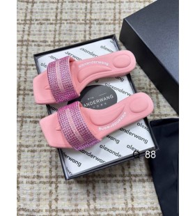 Alexander Wang Naisten Vaaleanpunainen Satiini & Crystal Hotfix-Vy Sandaalit