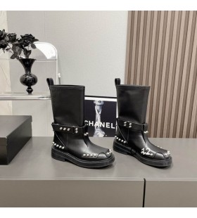 Alexander Wang Femme Noir Clouté Mi-Mollet Bottes En Cuir