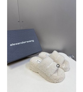 Alexander Wang Femmes Chunky Plate-forme de Diapositives Avec le Logo En Blanc Vente