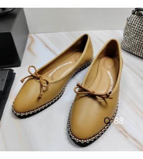 Alexander Wang Femme Lina en Cuir Flats En Beige