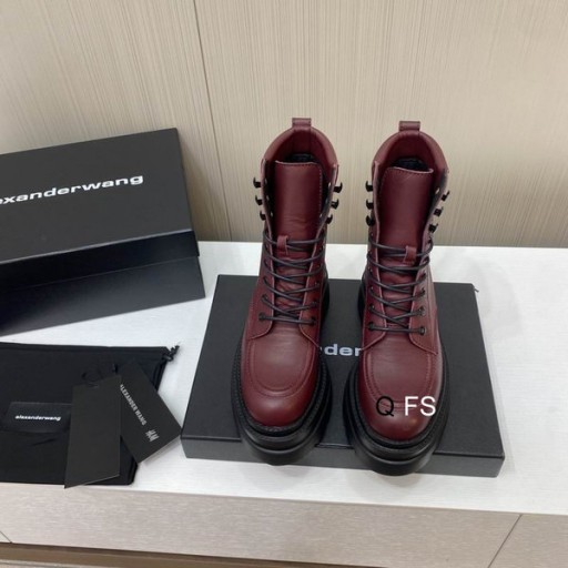 Alexander Wang γυναικεία Μπορντό Παχιά Σόλα Martin Μπότες Δέρμα