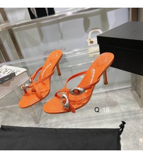Alexander Wang γυναικεία 7cm Θόλων 105 Νερό Φίδι Strappy Slide Σανδάλια Πορτοκαλί